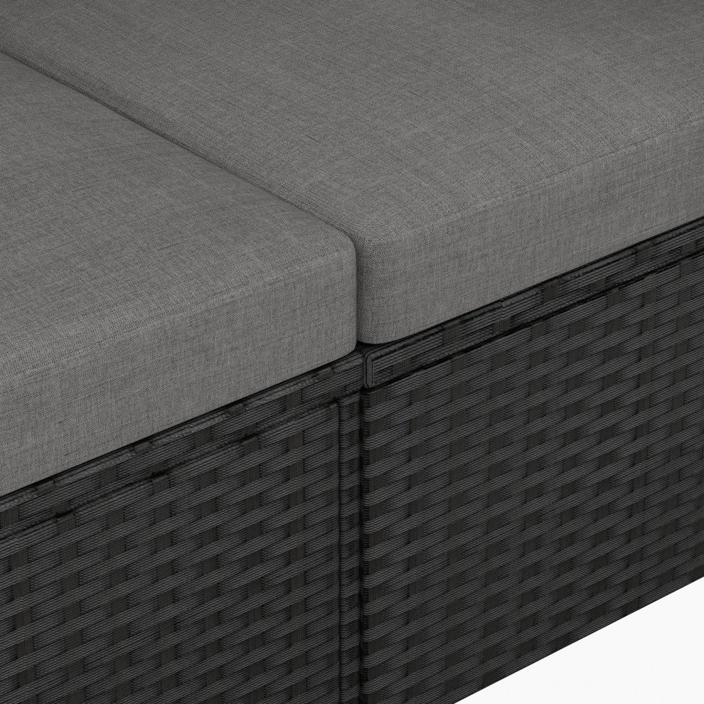 WestinTrends Outdoor Patio Cushioned Rattan Wicker Sofa, UV Water Resistant, Black