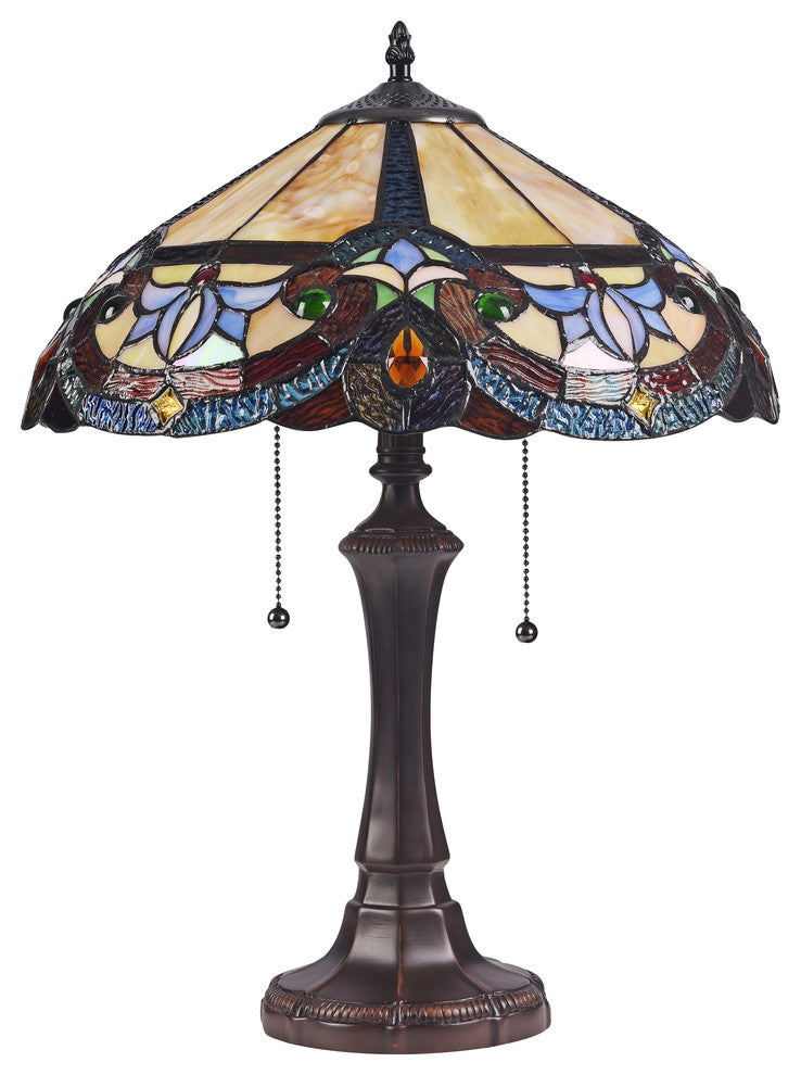 CHLOE-Lighting CAROLINE Victorian 2-Light Dark Bronze Table Lamp, 16" Wide