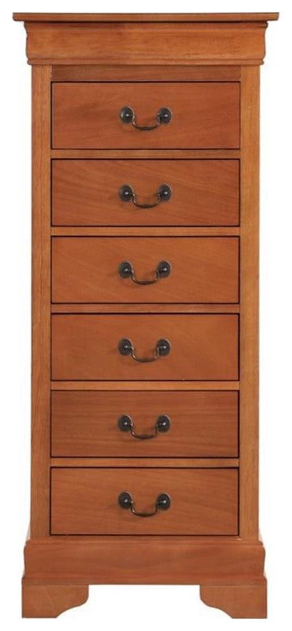 Glory Furniture Louis Phillipe 7 Drawer Lingerie Chest in Oak
