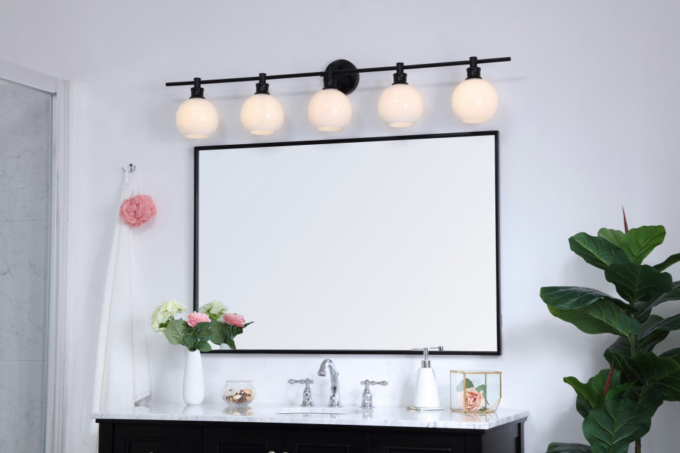 Elegant Lighting LD2327 Collier 5 Light 47"W Vanity Light - Black