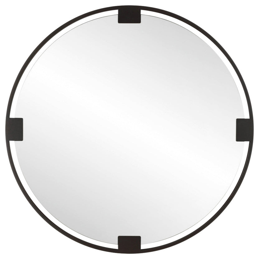 Uttermost Cornelia Black Round Mirror