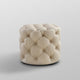 Jessica Allover Tufted Round 1 Pc Ottoman, Beige, Linen