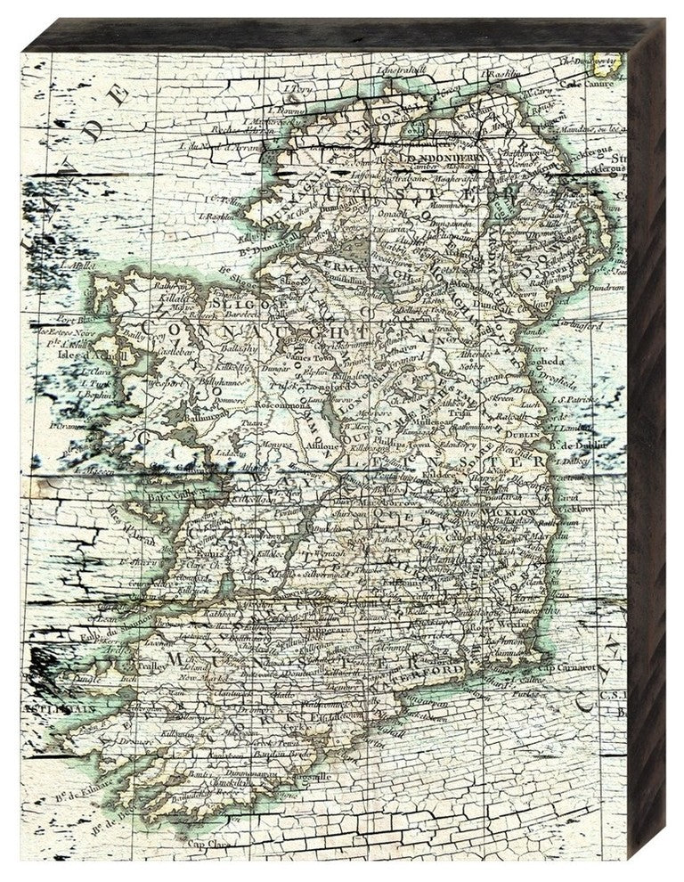 Map Of Ireland Wooden Block