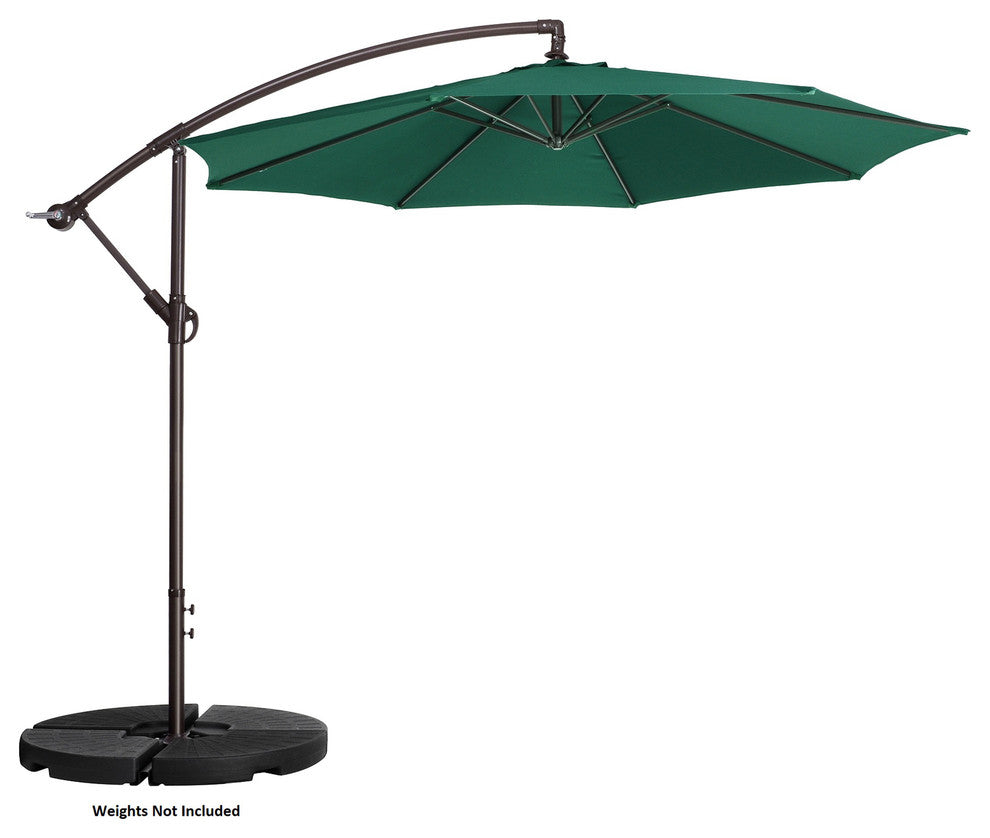 Villacera 10'' Patio Umbrella With 8 Steel Ribs Aluminum Pole Vertical Tilt Green