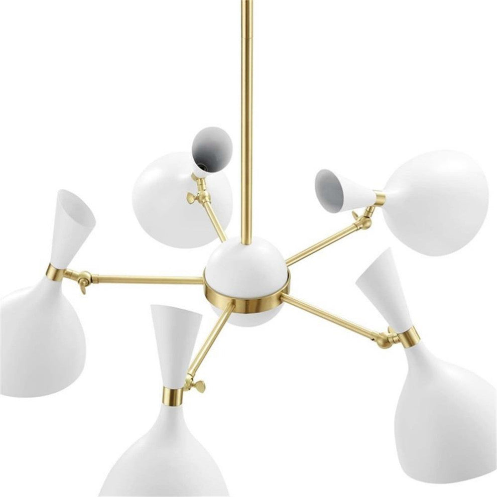 Declare 5-Light 6" Arm Pendant White -5310