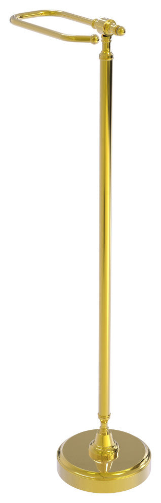 Retro Dot Free Standing Toilet Tissue Holder, Polished Brass