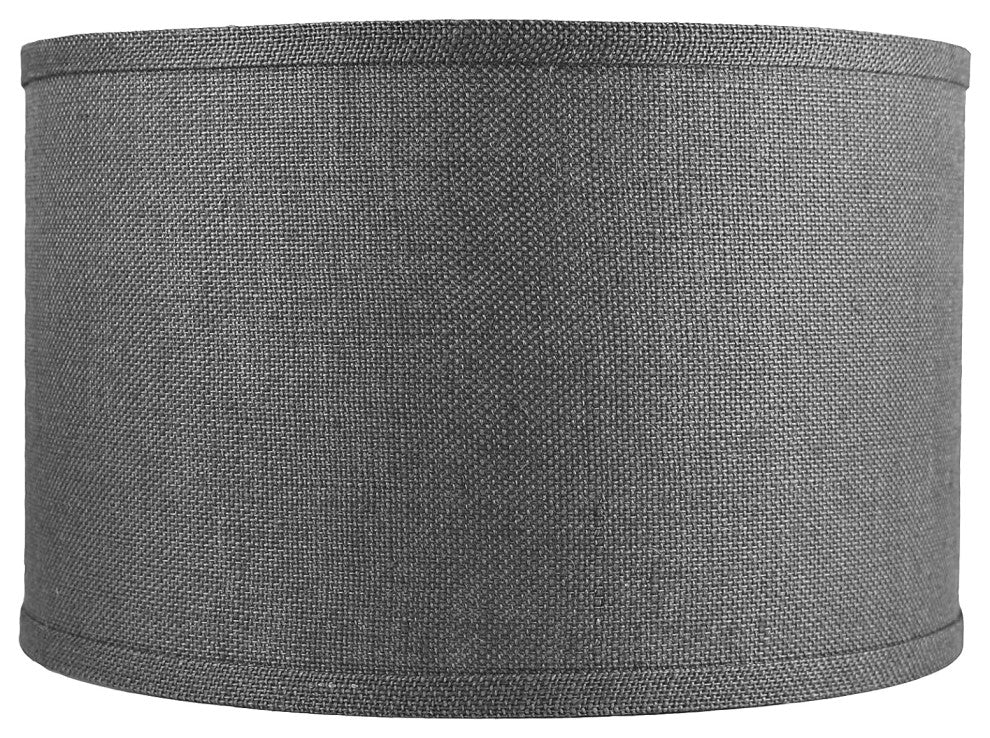 Classic Drum Burlap Lampshades, Denim Blue, 16"