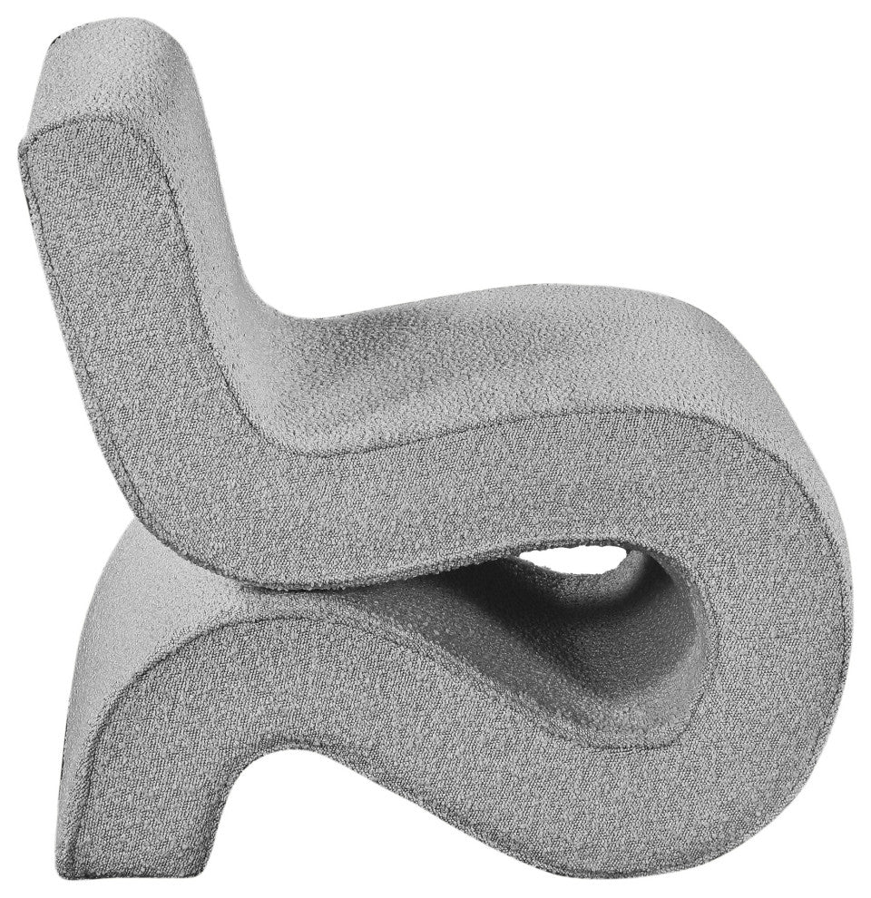 Desiree Boucle Fabric Upholstered Accent Chair, Grey