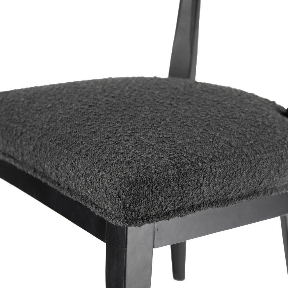 Palla Black Boucle Dining Chair - Black