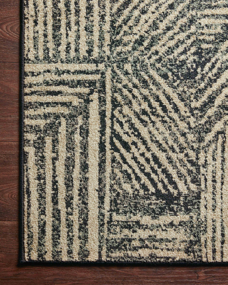 Loloi II Bowery BOW-01 Midnight, Taupe Sample Swatch