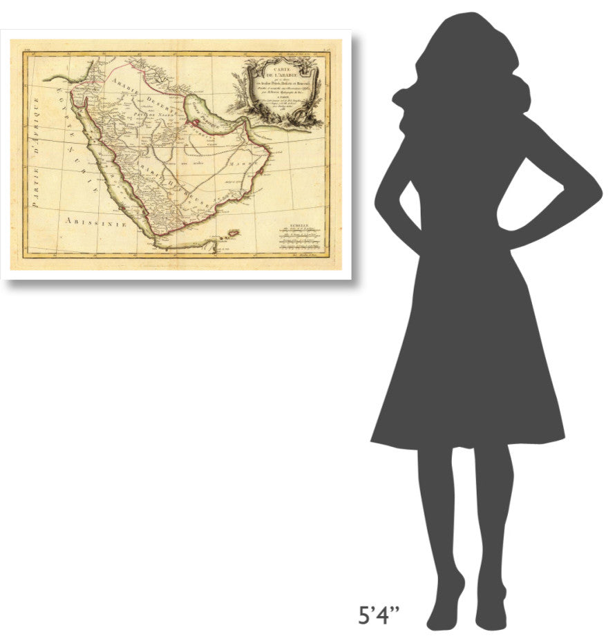 "Arabie, 1785" Digital Paper Print by Rigobert Bonne, 38"x27"