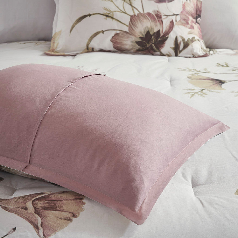 Madison Park Cassandra 8 Piece Cotton Printed Comforter Set in Blush