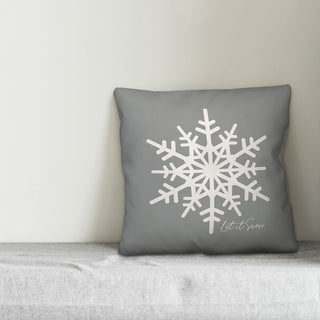 Let It Snow Snowflake 18"x18" Throw Pillow Cover
