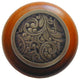 Saddleworth Wood Knob, Antique Brass, Cherry Wood Finish, Antique Brass
