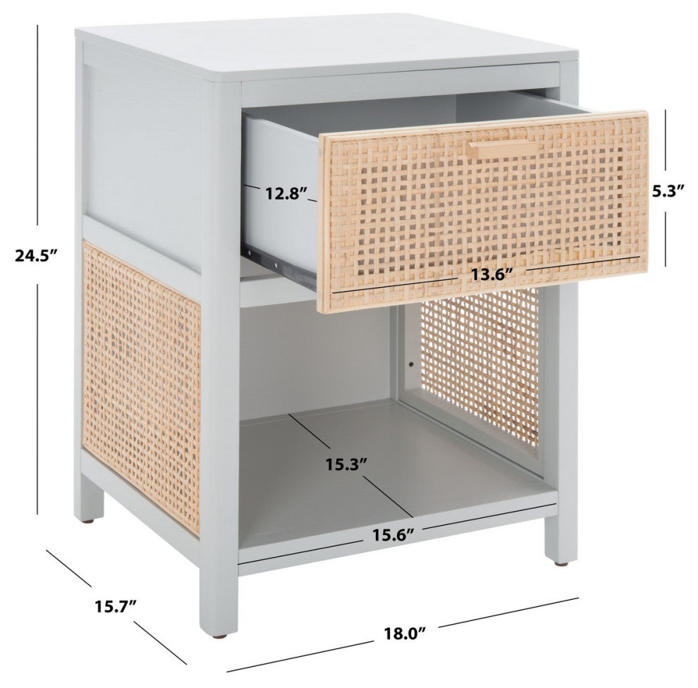 Safavieh Miya Night Stand, Grey/Natural