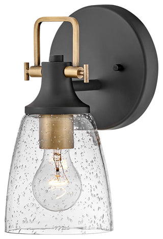 Hinkley Easton 6" Single Light Bath Vanity Fixture, Black + Heritage Brass