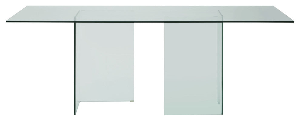 Casabianca Home Miami Clear Glass Dining Table