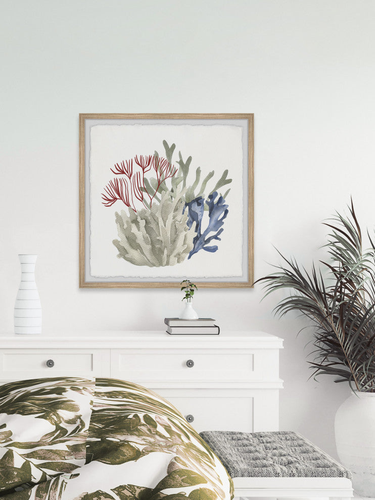 "Seaweed Bloom" Framed Painting Print, 24x24