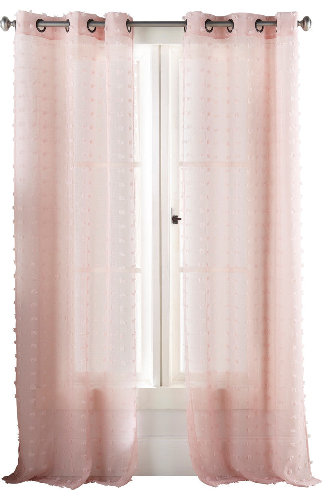 Payton Grommet Sheer Window Curtains Set of 2, Pink, 37, X 84 in
