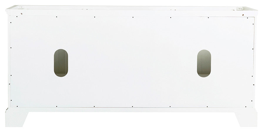 Windsor Matte White Traditional Double Sink Bathroom Cabinet, 72"