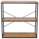 32" Tall Metal 3-Tier Etagere Bookcase With Wood Shelves
