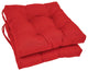 16" Solid Twill Square Tufted Chair Cushions, Set of 2, Red