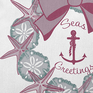 Seas and Greetings Wreath Accent Pillow, Passion Flower, 20"x20"