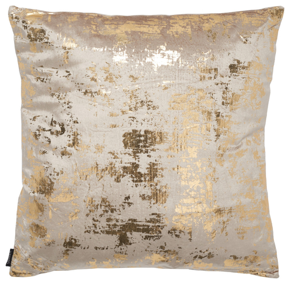 Safavieh Edmee Metallic Pillow, Beige/Gold