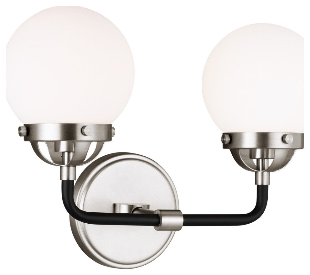 Cafe 2-Light Wall / Bath, Brushed Nickel