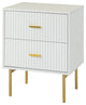 Contemporary 2-Drawer Nightstand, White
