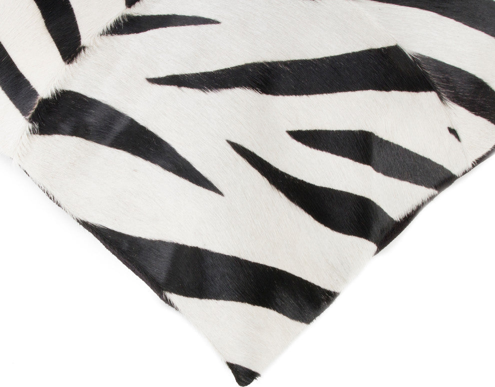 Natural Torino Quatro Large Pillow 18"x18", Zebra Black and White