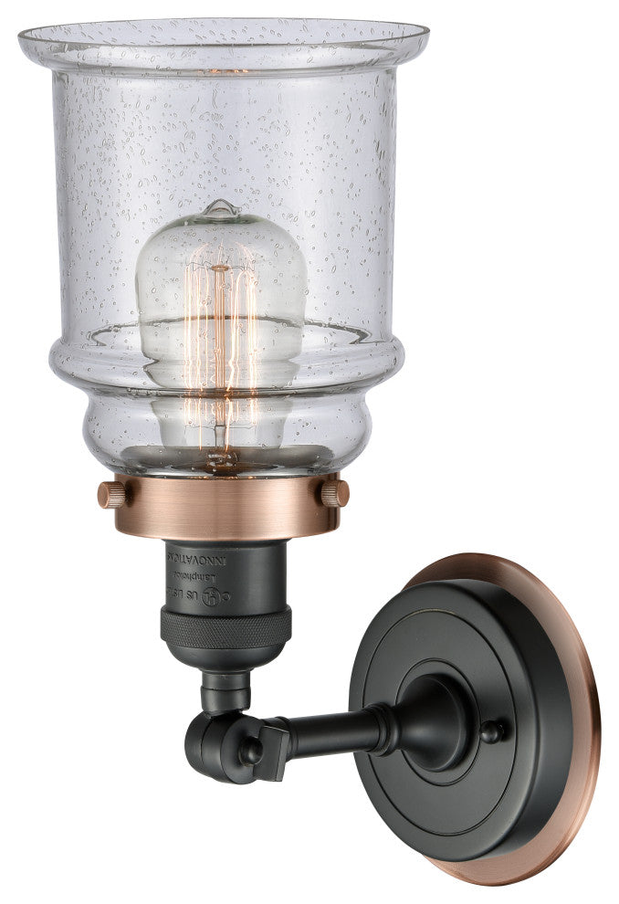 INNOVATIONS LIGHTING 203BK-BPAC-HRAC-G184 Canton 1 Light Mixed Metals Sconce