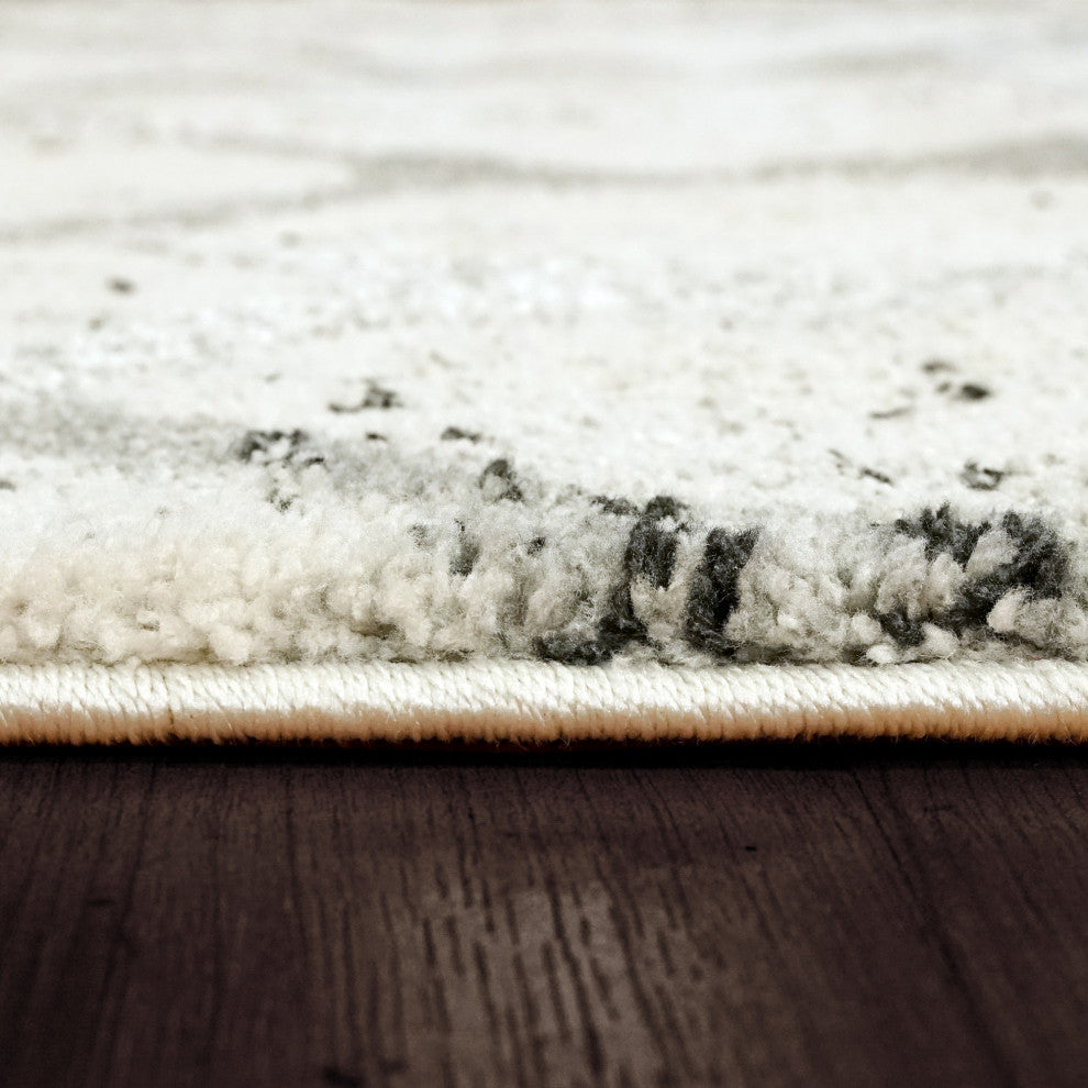 Troya Gray And Ivory Area Rug, 7.10'x10.10'