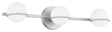 Fusion - Centric 3-Light Bath Bar - Brushed Nickel Finish - Opal Glass Shade