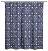 Navy Mod Medallions 71x74 Shower Curtain