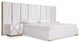 Modrest Nixa White + Rose Gold Bed + Nightstands, Eastern King