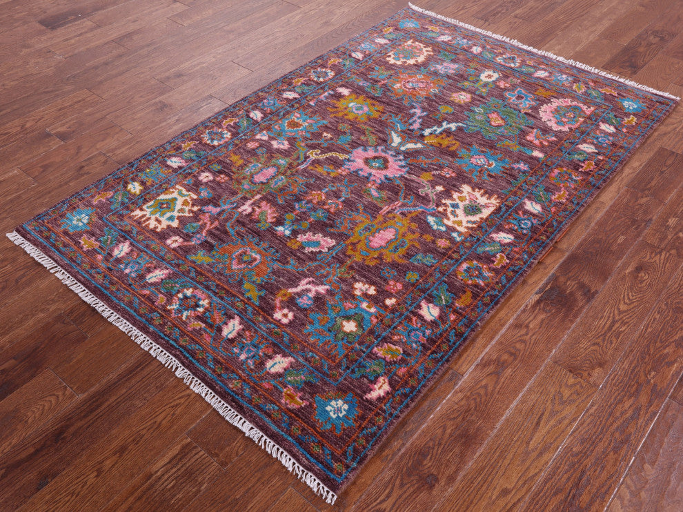 Turkish Oushak Handmade Wool Rug 4' 0" X 6' 4" - Q15884