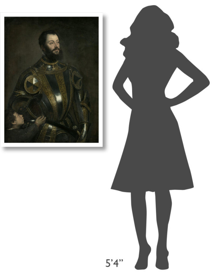 "Portrait of Alfonso d'Avalos, Marchese del Vasto, in Armor" Paper Art, 26"x34"