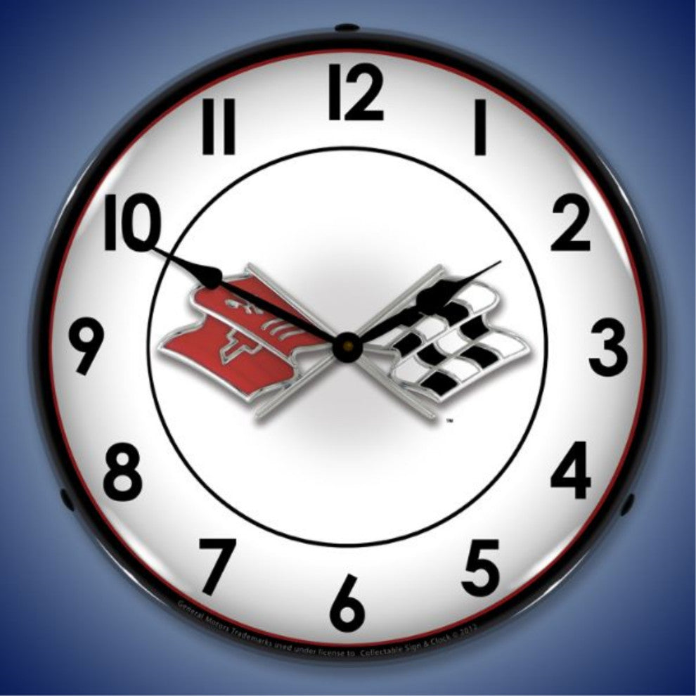 GMRE1207410 Corvette Flags Clock