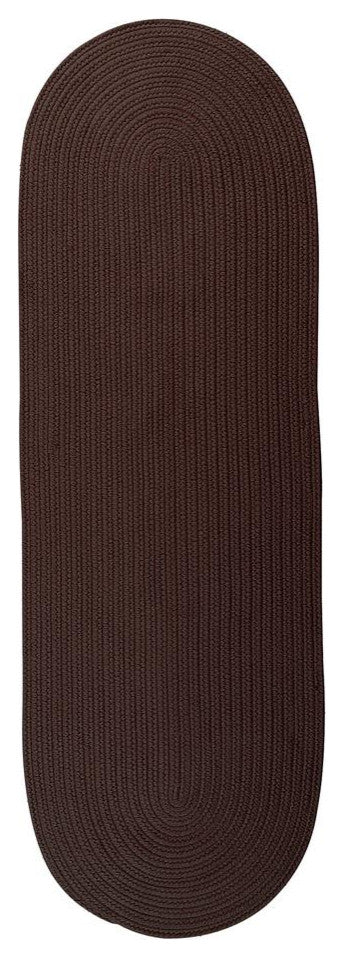 Colonial Mills Rug Reversible Flat-Braid, Oval Runner Earth Brown Runner, Oval