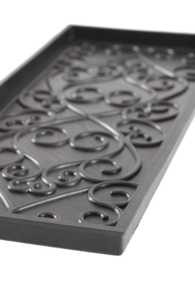 24.5"x14"x1.5" Rubber Boot Tray With Trellis Coir and Rubber Insert