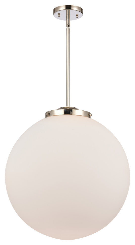 Beacon Pendant, Polished Nickel, Matte White, Matte White