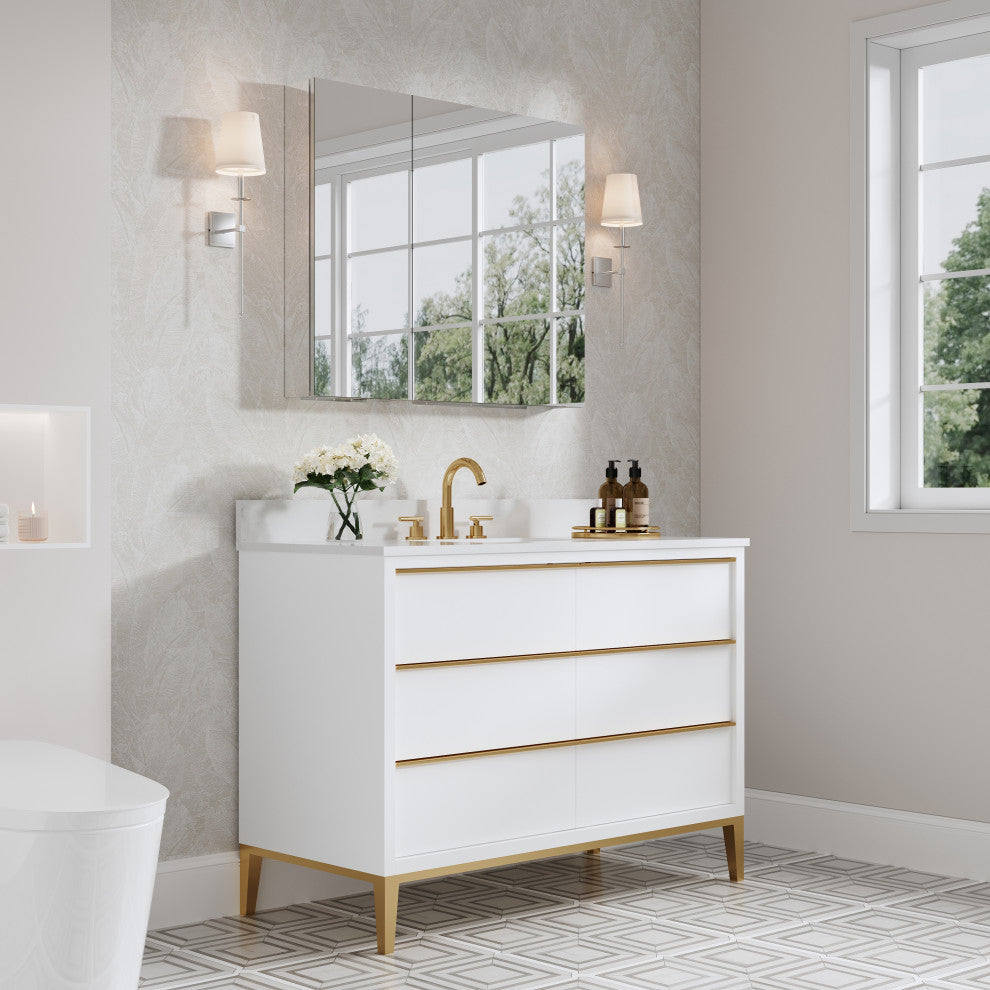 Recessed/Surface Mount Bathroom Medicine Cabinet, Reverse Installation, 36"x30"