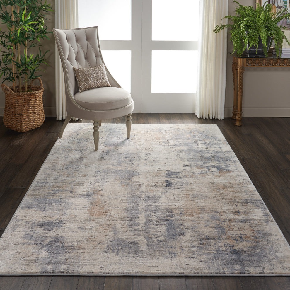 Nourison Rustic Textures 7'10" Round Beige/Grey Modern Indoor Area Rug