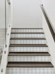 Checkered Fabric Look Peel & Stick Stair Riser Strips, Blue, 48"x7", Set of 6