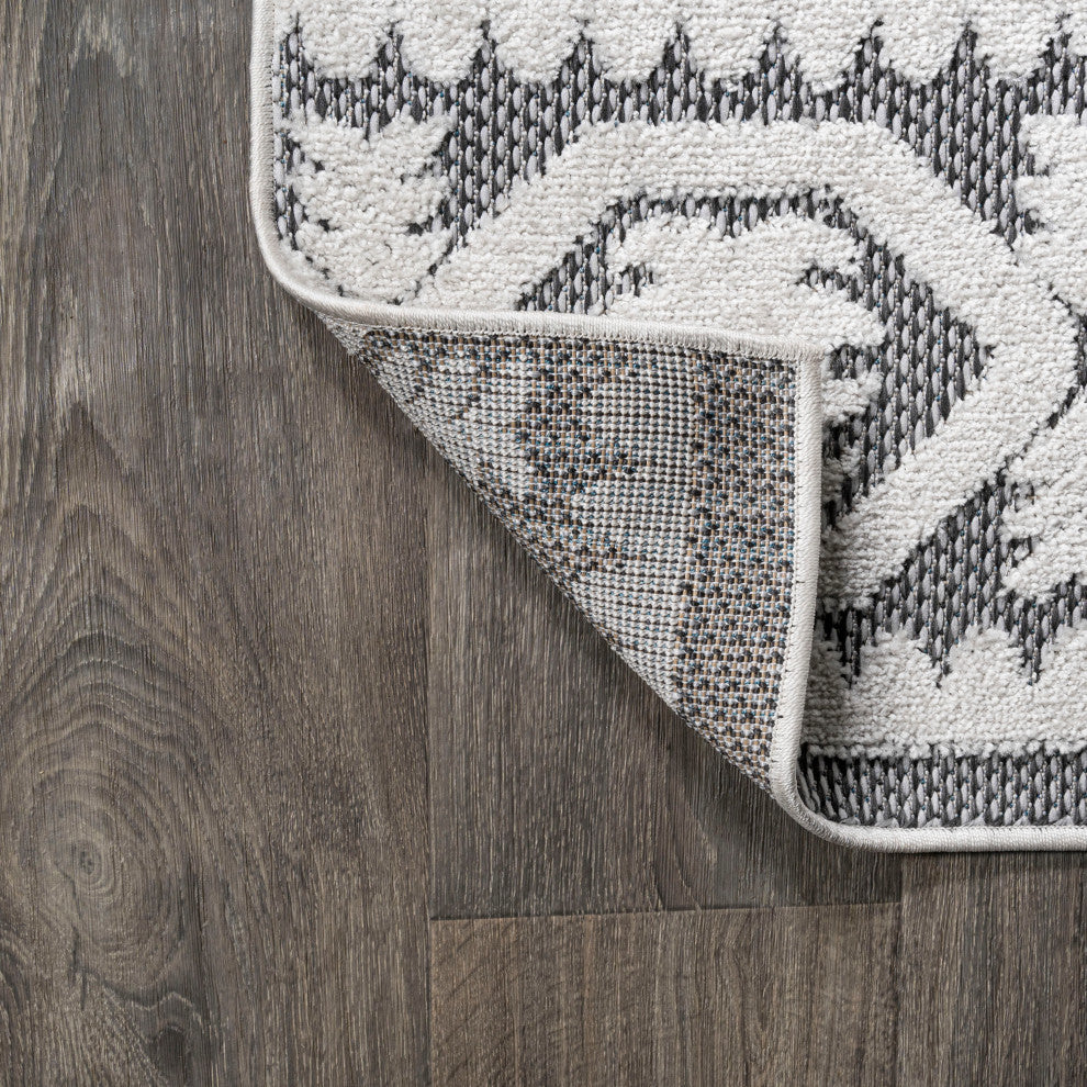 Citta High-Low Pile Mediterranean Tile Indoor/Outdoor Runner Rug