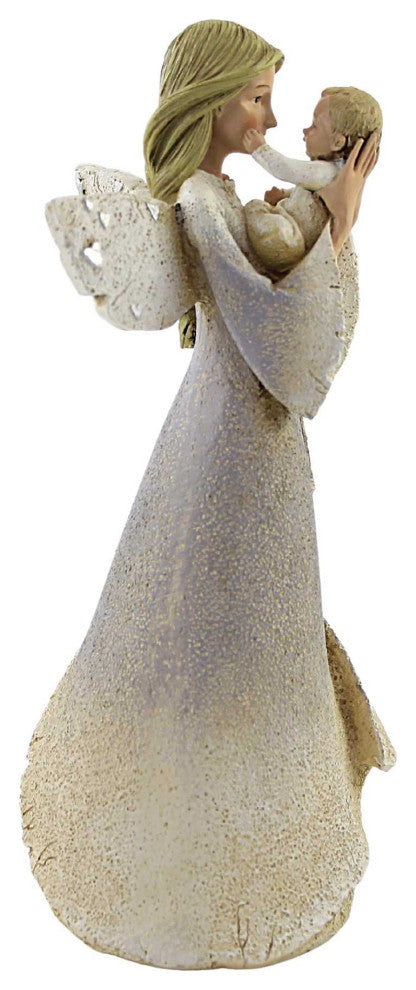 Figurine Baby Angel Polyresin Mother Child Newborn Blessing 16127