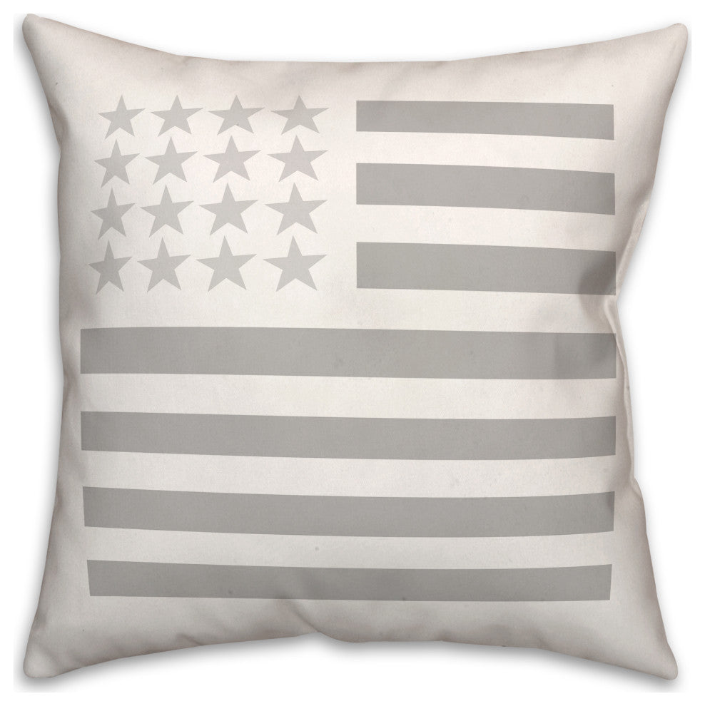 Neutral American Flag 18x18 Spun Poly Pillow