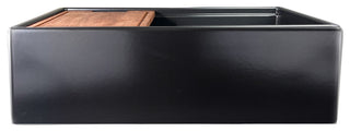 Nantucket 30" Workstation Fireclay Apron Sink Side Drain, Matte Black