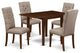 5Pc Kitchen Set - 4 Parson Chairs, Drops Leaf Table, Mahogany Finish
